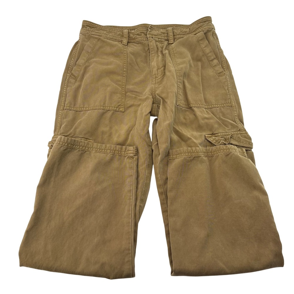 American Eagle Women Khaki Brown Wide Leg Cargo Pants Size 4 Regular Utility